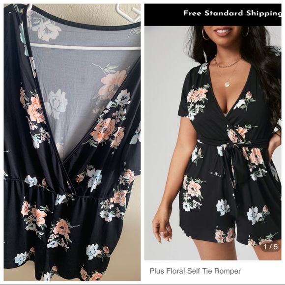 Shein black floral romper - Picture 1 of 1
